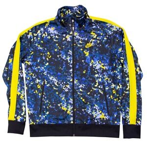 Nike NSW Men Size M Heritage Tribute Full Zip Blue‎ Camo Track Jacket AR3198-418